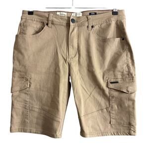 Scott James Men's Slim Fit Tan Khaki Cargo Shorts Size 34 - 10 in Inseam